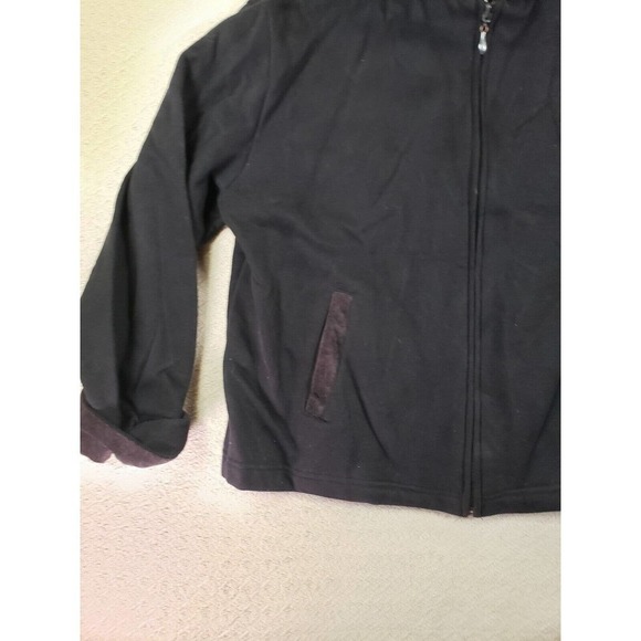 Pacer Jacket Womens Large PL Black Hooded Fleece-Lined Cotton Pockets Full-Zip - Picture 2 of 12
